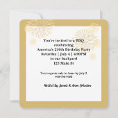 Invitation Feux d'artifice pour le 250e anniversaire de l'Amé (Dos)