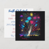 Invitation Feux d'artifice | Quatre juillet Fête de l'Indépen (Devant / Derrière)