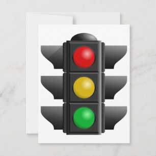 Invitation Feux de circulation Rouge Jaune Vert Signal
