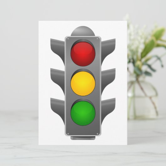 Invitation Feux de circulation Signal rouge jaune vert (Debout devant)