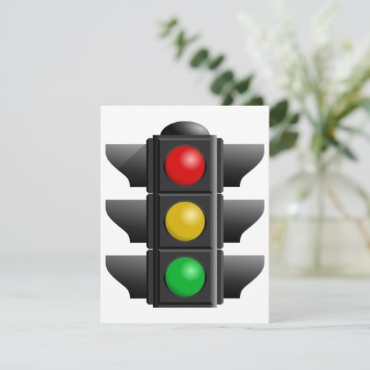 Invitation Feux de circulation Signal rouge jaune vert (Debout devant)