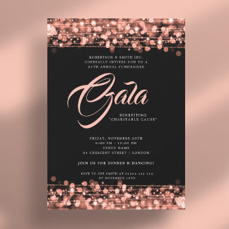 Invitation Feux de gala officiel de l'entreprise Rose de bal