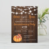 Invitation Feux de lumière rustique citrouille à fleurs (Debout devant)