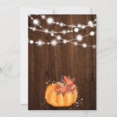Invitation Feux de lumière rustique citrouille à fleurs (Dos)