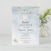 Invitation Feux de mariage sur la plage Coquillage maritime (Debout devant)