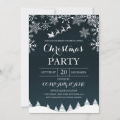 Invitation Feux de neige avec Noël d'entreprise Père Noël (Devant)