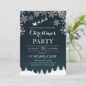 Invitation Feux de neige avec Noël d'entreprise Père Noël (Debout devant)