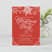 Invitation Feux de neige Red Corporate Company Fête Noël (Debout devant)