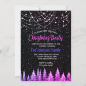 Invitation Feux de Noël chic aux arbres roses (Devant)