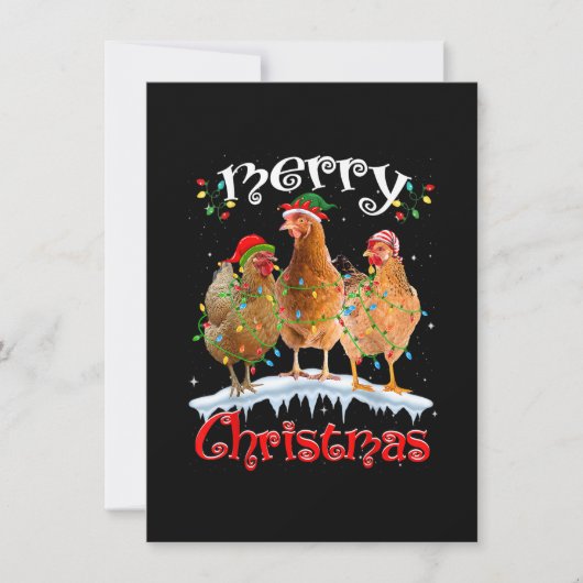Invitation Feux de Noël de poulet Joyeux Noël Poulet (Devant)