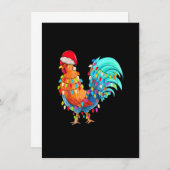 Invitation Feux de Noël Poulet portant le poulet Casquette de (Devant / Derrière)