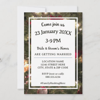 Invitation Feux de Noël Twinkle Lumières Famille Mariage Phot