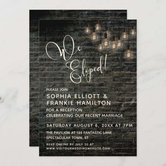 Invitation Feux Edison Rond De Brique Industrielle, Nous Avon (Devant / Derrière)