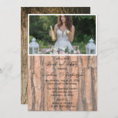 Invitation Feux photo Rustic Tree Brunch & Bubbly (Devant / Derrière)
