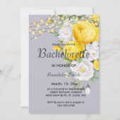 Invitation Feux rustiques Fête de célibataire Floral Jaune (Devant)