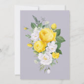 Invitation Feux rustiques Fête de célibataire Floral Jaune (Dos)