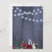 Invitation Feux rustiques hiver fleurie fête de Noël (Dos)