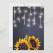 Invitation Feux rustiques tournesol marine mariage de tableau (Dos)