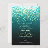 Invitation Feux scintillants bleu turquoise et mariage aqua (Devant)