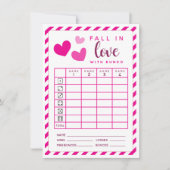 Invitation Février Bunco Fall In Love double face scorecard (Devant)
