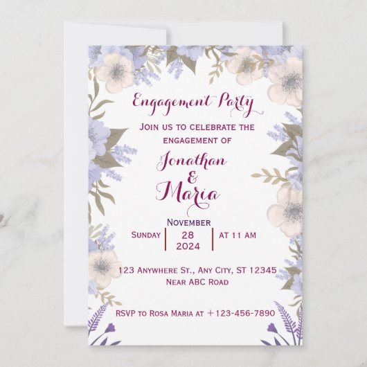 Invitation Fiançailles  (Devant)