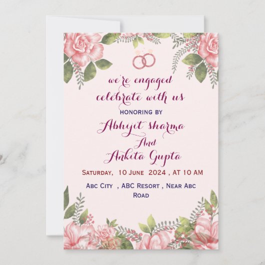 Invitation Fiançailles (Devant)