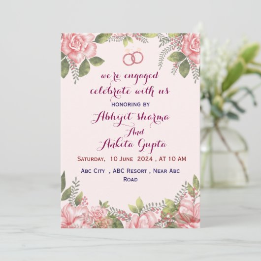 Invitation Fiançailles (Debout devant)