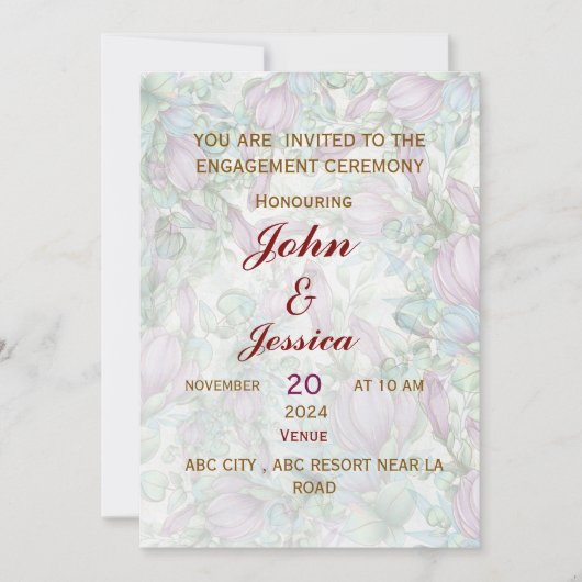 Invitation Fiançailles (Devant)