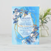 Invitation Fiançailles à fleurs de lune (Debout devant)