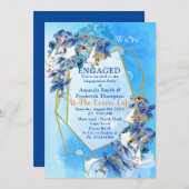 Invitation Fiançailles à fleurs de lune (Devant / Derrière)