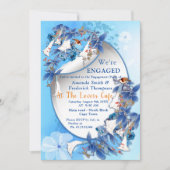 Invitation Fiançailles à fleurs de lune (Devant)