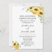 Invitation Fiançailles à fleurs de tournesol chic (Devant)