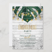 Invitation Fiançailles à la dentelle de la feuille de fromage (Devant)