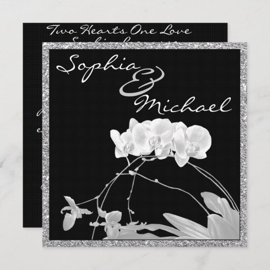 Invitation FIANÇAILLES à l'orchidée (Devant / Derrière)