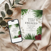 Invitation Fiançailles à motif léopard Safari Tropical