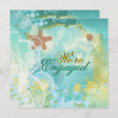 Invitation Fiançailles à thème de plage élégant (Devant / Derrière)