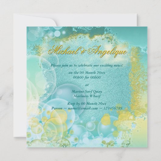 Invitation Fiançailles à thème de plage élégant (Dos)