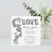 Invitation fiançailles à tourbillon blanc gris mariage (Debout devant)