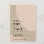 INVITATION FIANÇAILLES ABSTRAIT BLUSH PEACH PINK M (Devant / Derrière)