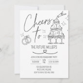 Invitation Fiançailles, Acclamations, Moderne, mariage (Devant)
