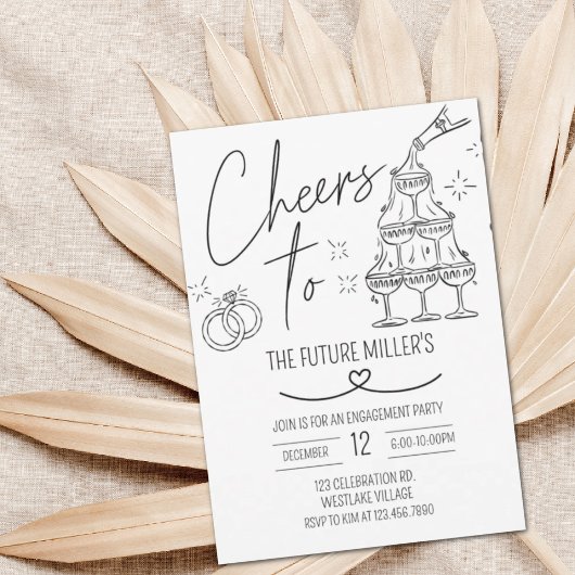Invitation Fiançailles, Acclamations, Moderne, mariage