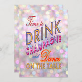 Invitation Fiançailles amusante, festive et coloré (Devant / Derrière)