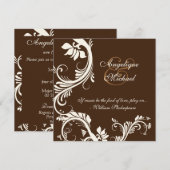 Invitation Fiançailles anniversaire du mariage Brown en ivoir (Devant / Derrière)