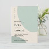 INVITATION FIANÇAILLES AQUA BLEU ABSTRAIT MODERNE (Debout devant)