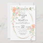 Invitation FIANÇAILLES | Aquarelle Pastel Fleurs de Printemps (Devant)