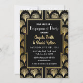 Invitation Fiançailles Art Déco Gatsby 1920 OR (Devant)