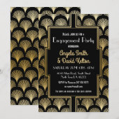 Invitation Fiançailles Art Déco Gatsby Années 1920 OR (Devant / Derrière)