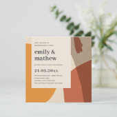 INVITATION FIANÇAILLES ART JAUNE ABSTRAIT MODERNE (Debout devant)