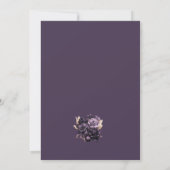 Invitation Fiançailles aux Élégantes Roses Violet Foncé (Dos)