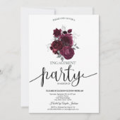 Invitation Fiançailles aux Roses de Bourgogne (Devant)